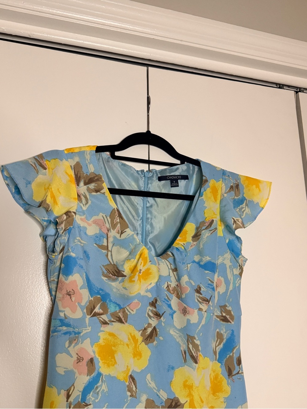 Chadwicks Floral Flutter-Sleeve Maxi Dress - Picture 3 of 5